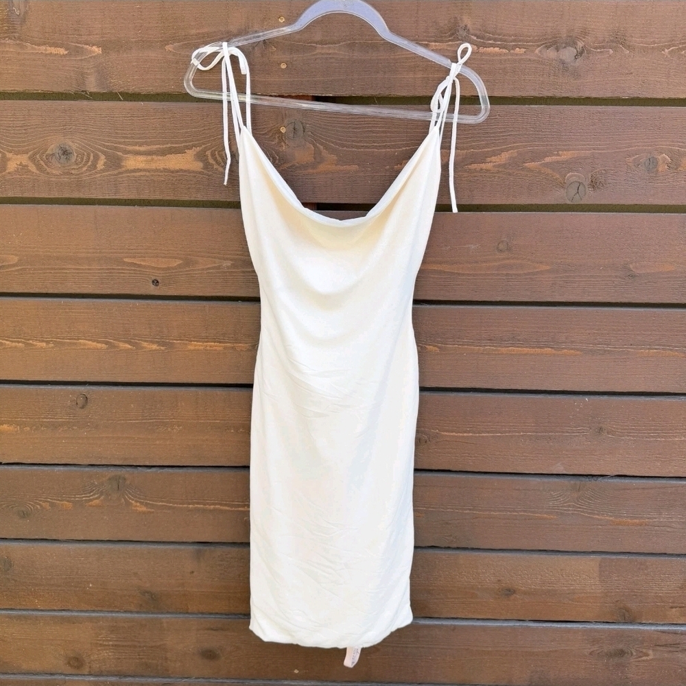 Oh Polly Ivory White Slip Dress with Shoulder Ties Size 6 NWT